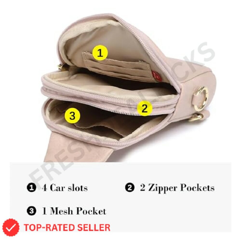 Anti-Theft Crossbody Sling Bag Vegan Leather Adjustable Strap RFID Blocking - Picture 6 of 8